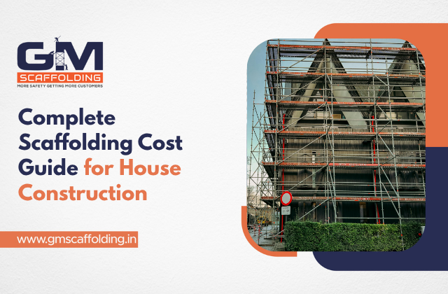 Scaffolding setup for house construction work